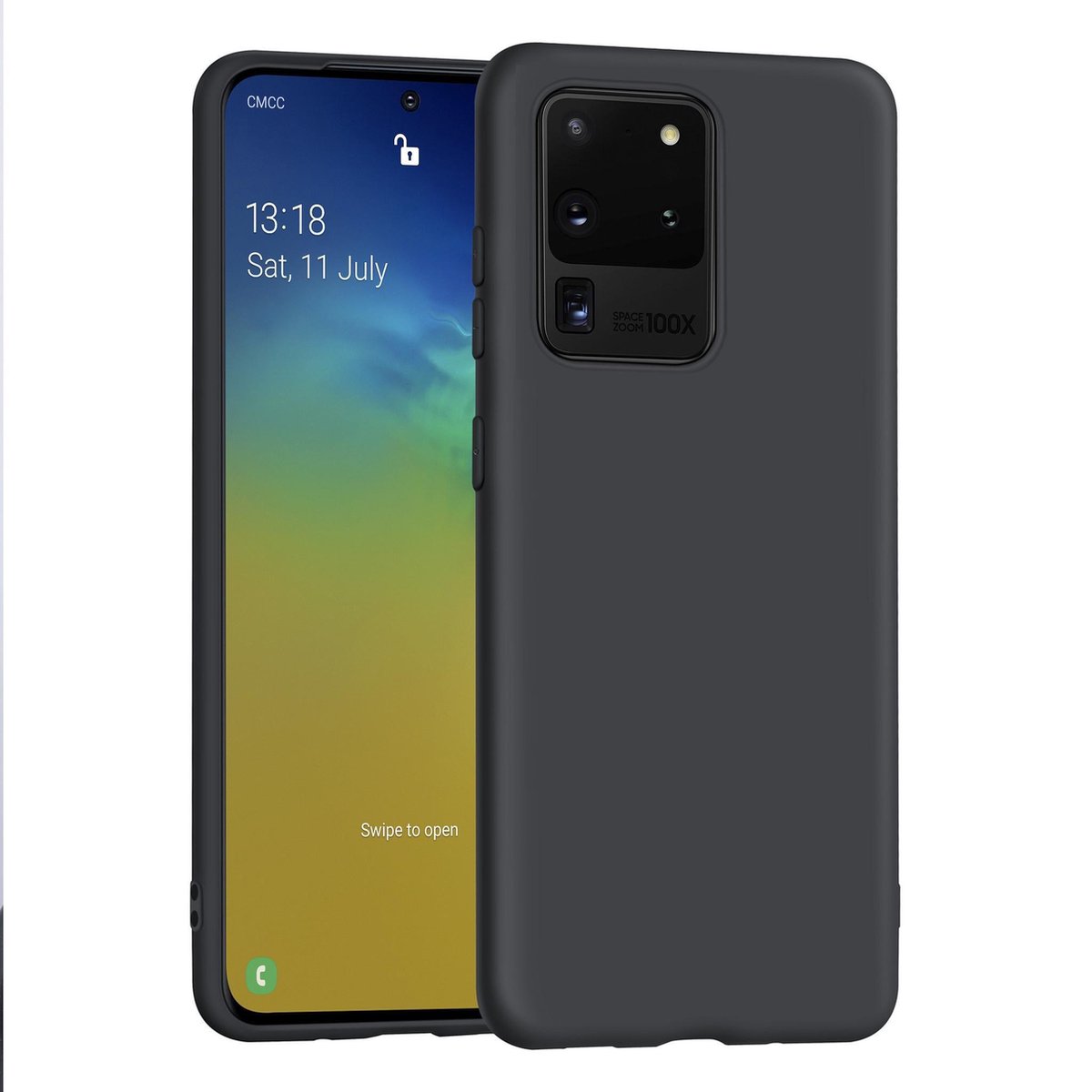 Samsung Galaxy S20 Ultra zwart Backcover hoesje - silicone- 8719273313633