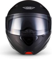 MOTO F20 Matt Black systeemhelm Flip-Up scooterhelm, motorhelm, M, hoofdomtrek 57-58cm