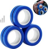 Magnetic Ring -Magnetische Ringen – Magnetische Armband Ring – Speelgoed – TFU-Media-Anti-Stress - 3 stuks - Blauw