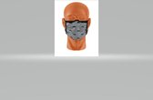 Mondmasker - Wasbaar op 60°C - 2-laags Viscose - Moustache Grijs-Zwart