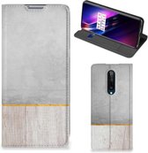 Magnet Case Cadeau voor Vader OnePlus 8 Smartphone Hoesje Wood Beton