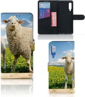 Telefoon Hoesje Xiaomi Mi 9 Wallet Book Case met foto Schaap en Lammetje