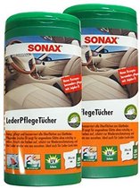 6 x SONAX leerverzorgingsdoeken, leerreiniging, leer onderhoudsdoek