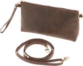 Crossbody tasje van donkerbruin ecoleer - Maidstone