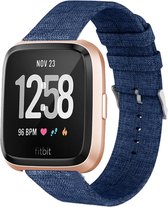 Fitbit Versa 2 bandje - Fitbit Versa Lite bandje - iMoshion Nylon Smartwatch bandje - Blauw