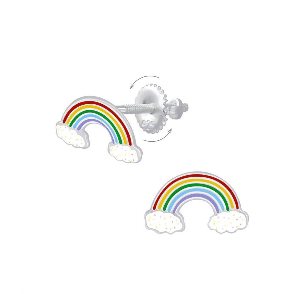 Kinderoorbellen regenboog-schroefsluiting-oorsteker-echt... | bol.com
