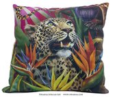 African Jungle: Luipaard Kussenhoes - WhimsicalCollection - Katoen 45 x 45 cm met rits sluiting - Afrika - Jungle - Wilde dieren - Kleed jouw huis of tuin prachtig aan met deze kus