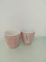 kleine koffiemokjes - 100ml per stuk - roze - 2 stuks