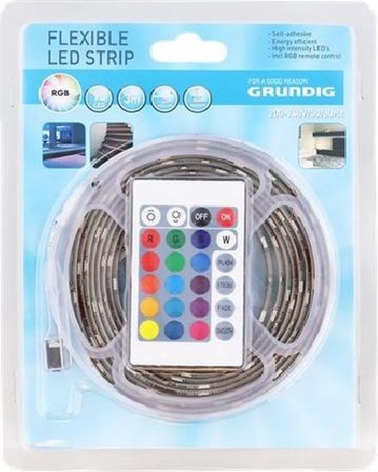 LED strip verlichting | Flexibele zelfklevende strip Inclusief remote control | 3 meter | bol.com
