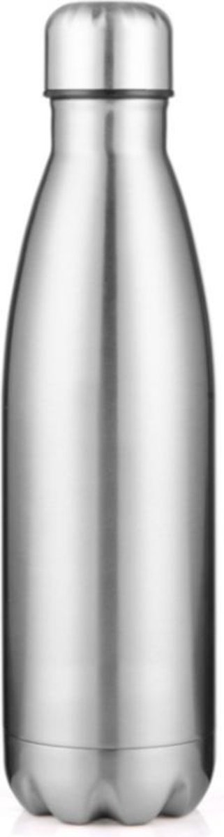 Drinkfles - Rubber coating - Antislip - Dubbelwandig - RVS - Zilver - 0.5 liter - Able & Borret