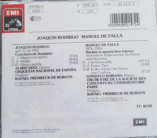 Concerto de Aranjuez & Nächte in spanischen Gärten, Conzalo Soriano
