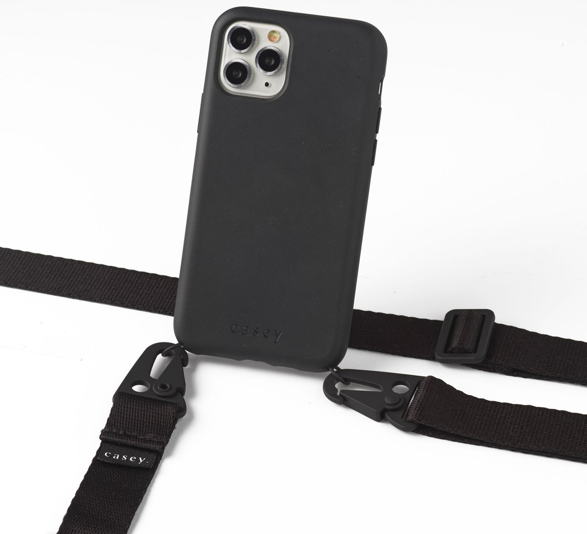 Duurzaam hoesje Apple iPhone 11 met verticale brede band zwart
