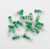 20 bouchons de cordon colorés Transparent / Vert