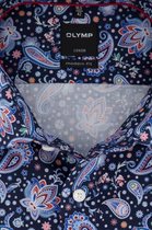 OLYMP - Luxor MF Overhemd Navy Paisley - 39 - Heren - Modern-fit