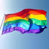 LHBTQ vlag-regenboogvlag-Gay pride-150x90cm-ringen in hoek