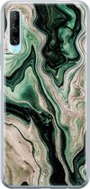 Huawei P Smart Pro hoesje siliconen - Groen marmer / Marble | Huawei P Smart Pro case | Roze | TPU backcover transparant