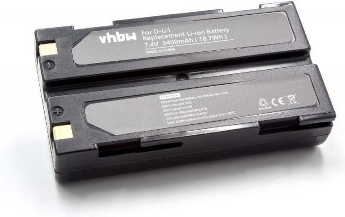 Image of Accu compatibel met o.a. HP C8872A en Pentax D-Li1 camera's, barcode scanners en GPS ontvangers / 3400 mAh