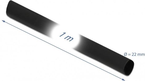 Krimpkous NF 3:1 1,5/0,5 mm zwart (Rol 200 mtr