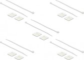 Tie-wraps 300 x 4,8mm (10 stuks) met zelfklevende houders (10 stuks) / transparant
