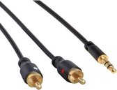 S-Impuls Jack 3,5 mm - Câble mince audio stéréo Tulip - noir - 1,5 mètre
