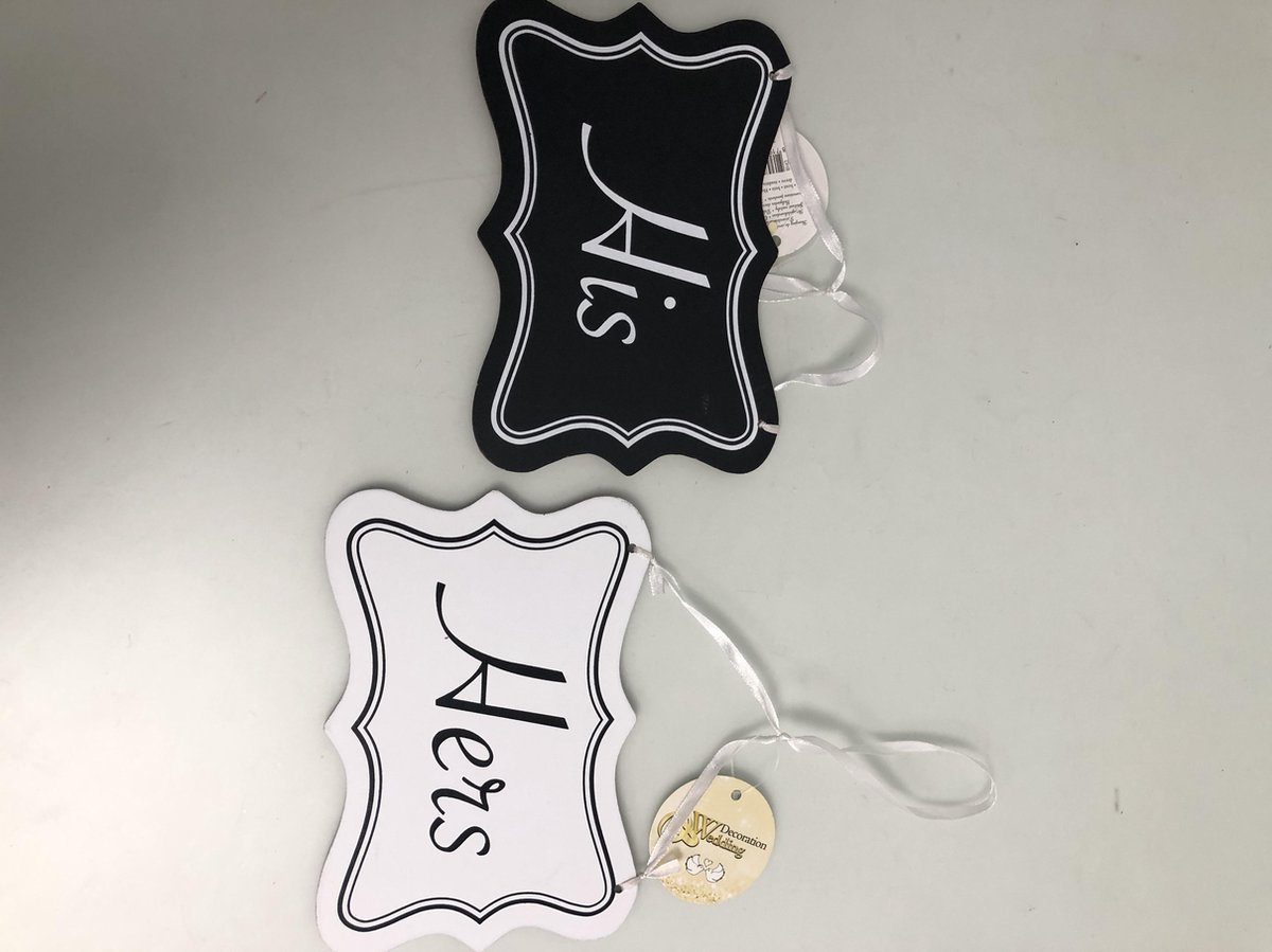 Afbeelding van product Merkloos / Sans marque  His en Hers, Decoratieve bordjes ( 2 stuks )