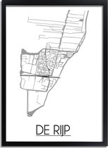 DesignClaud De Rijp Plattegrond poster A3 + Fotolijst zwart