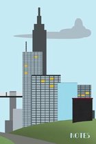 Notes: City scene cover - 6 x 9 inch 110 page lined journal for writing - Great gift idea