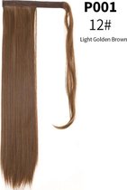 Wrap Around Ponytail Extension. Premium Synthetic Fiber 22" Straight (#12 Light golden brown)