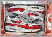 Poster - Nike Air Max Og Shoebox Painting - 51 X 71 Cm - Red