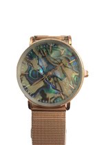 Petra's Sieradenwereld - RVS horloge met Paua horlogekast goudkleurig (55)