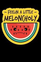 Feelin A Little Meloncholy: Funny Watermelon Lover Fruit Notebook and Journal