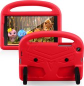 Case2go - Tablet hoes geschikt voor Samsung Galaxy Tab A 8.0 (2019)- Schokbestendige case met handvat - Sparrow Kids Cover - Rood