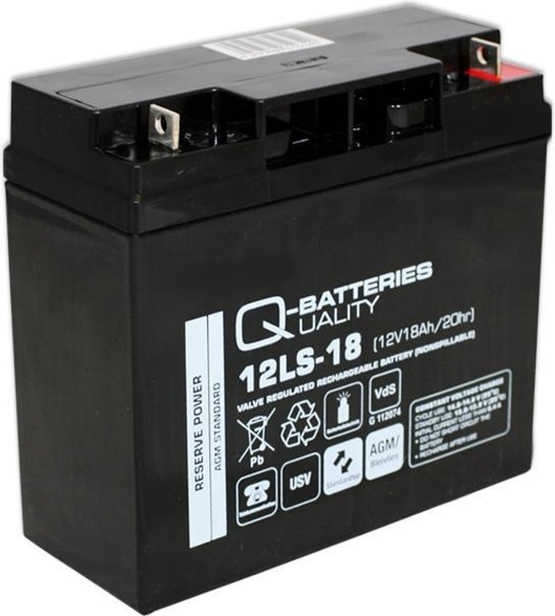 Q-Batteries Vervangingsbatterij Voor Beste Power Ferrups 500VA/brandbatterij Met VdS 4250889622817
