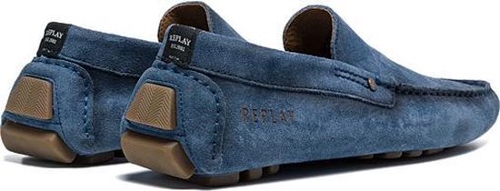 Replay - Heren Instappers Custer Moccassin Blue - Blauw - Maat 42 | bol.com