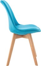 Eetkamerstoelen set van 4 - Comfortabel - Rugleuning - Stof - Turquoise