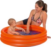 Oranje opblaasbaar zwembad baby badje 100 x 23 cm speelgoed - Rond zwembadje - Babybadje - Douchecabine badje - Pierenbadje - Buitenspeelgoed voor kinderen