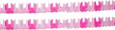 Set van 2x stuks roze baby geboorte/geboren meisjes thema slingers met wiegjes - Feestartikelen/versiering