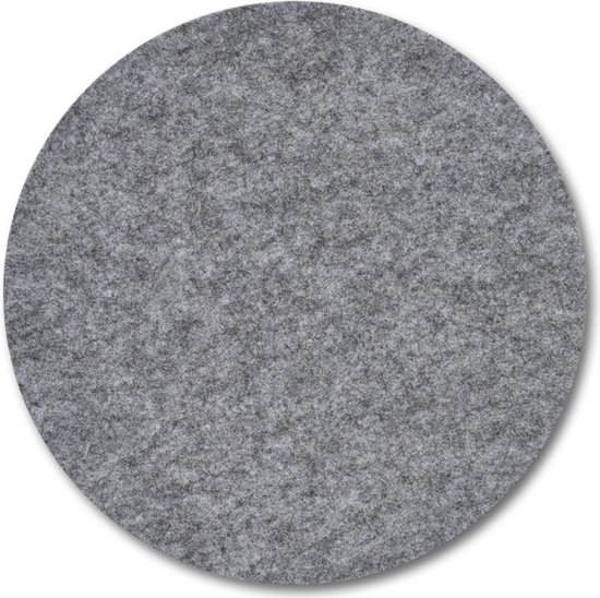 2x Ronde vilten placemats grijs 38 cm - Zeller - Keukenbenodigdheden - Tafeldecoratie - Borden onderleggers van vilt