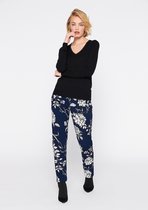 LOLALIZA Trui met brede V-hals en lurex - Zwart - Maat L