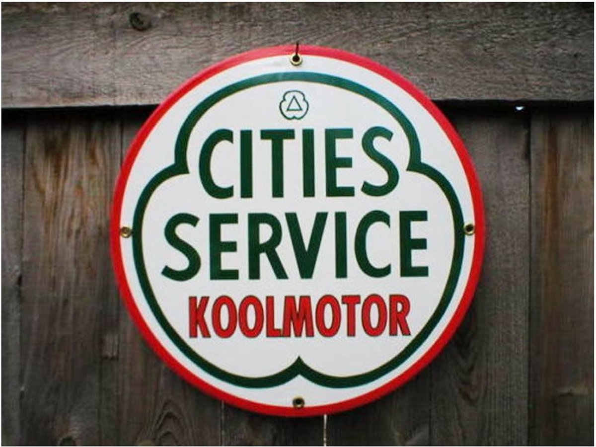 Cities Service Koolmotor Emaille Bord 30 cm