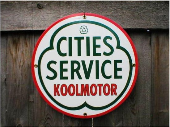 Cities Service Koolmotor Emaille Bord 30 cm