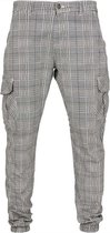 Urban Classics Cargo broek -M- AOP Glencheck Wit/Zwart