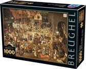 Pieter Breughel Sr -  Het gevecht tussen carnaval en vasten (1000 stukjes, kunstpuzzel)
