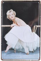 Wandbord – Mancave – Marilyn Monroe – Amerika – Vintage - Retro -  Wanddecoratie – Reclame bord – Restaurant – Kroeg - Bar – Cafe - Horeca – Metal Sign - 20x30cm