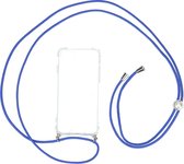 iPhone 7 hoesje met koord - transparant hoesje met koord donker blauw