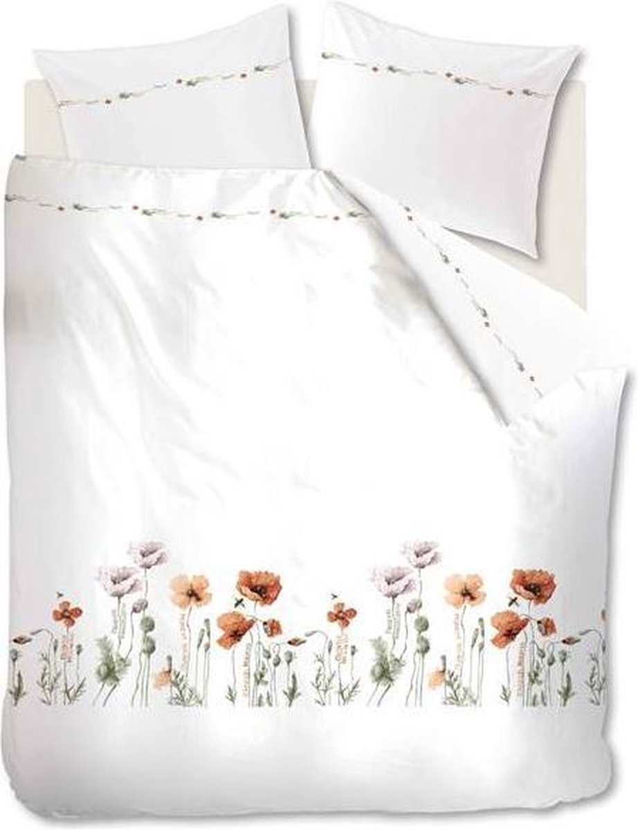 Marjolein Bastin Poppies - Dekbedovertrek - Tweepersoons - 200x200/220 cm - Flanel - Red