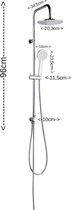 Badplaats - Douchestang set Dixon - chroom - met hoofddouche en handdouche