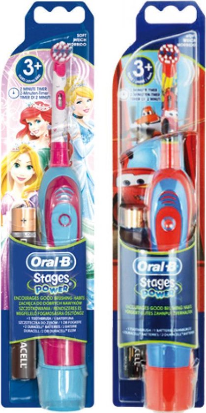 Ijsbeer Gorgelen verschil Oral-B Stages Power Kids elektrische tandenborstel (2 stuks) op batterijen  met Disney... | bol.com