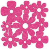 Klaver madelief vilt onderzetters - Fuchsia - 6 stuks - 9,5 x 9,5 cm - Tafeldecoratie - Glas onderzetter - Cadeau - Woondecoratie - Woonkamer - Tafelbescherming - Onderzetters Voor Glazen - Keukenbenodigdheden - Woonaccessoires - Tafelaccessoires