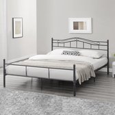 Metalen bedframe Florenz met bedbodem donkergrijs 180x200